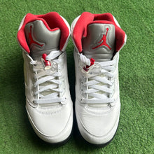 Load image into Gallery viewer, Jordan Fire Red 5s Size 7Y
