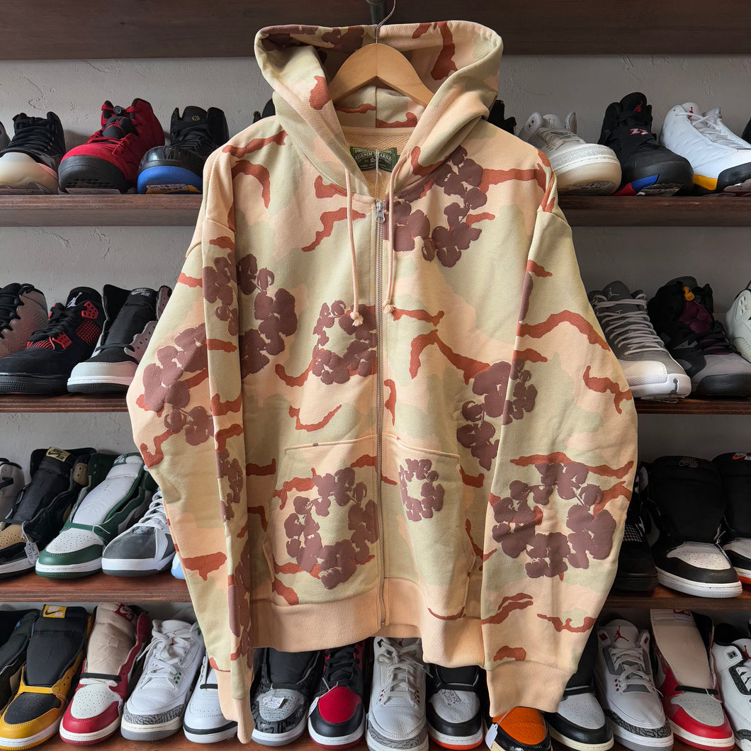 Denim Tears Tan Camo Zip Up Hoodie