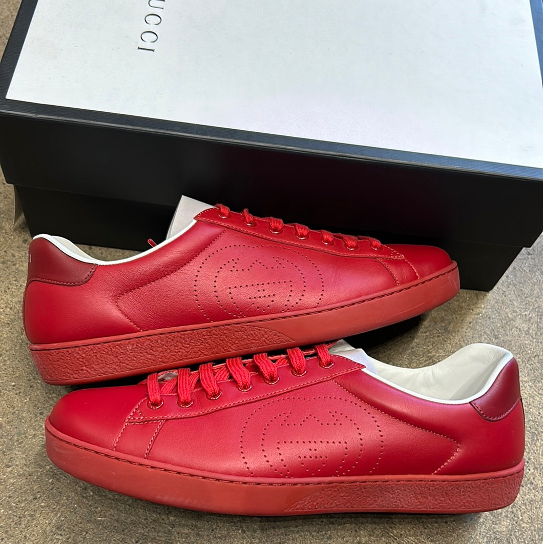 Gucci Perforated GG Ace Sneakers Size 9