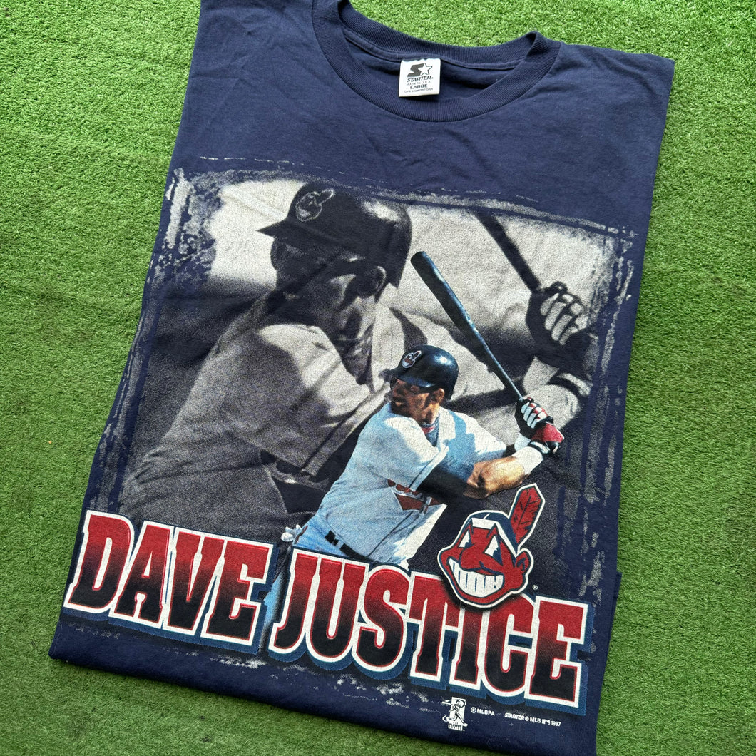 Vintage Cleveland Indians David Justice Tee Size L