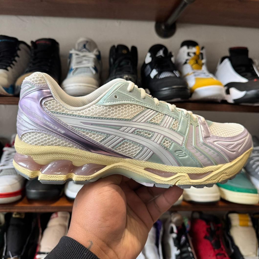 ASICS Cream Dusk Violet Gel Kayano 14 Size 12