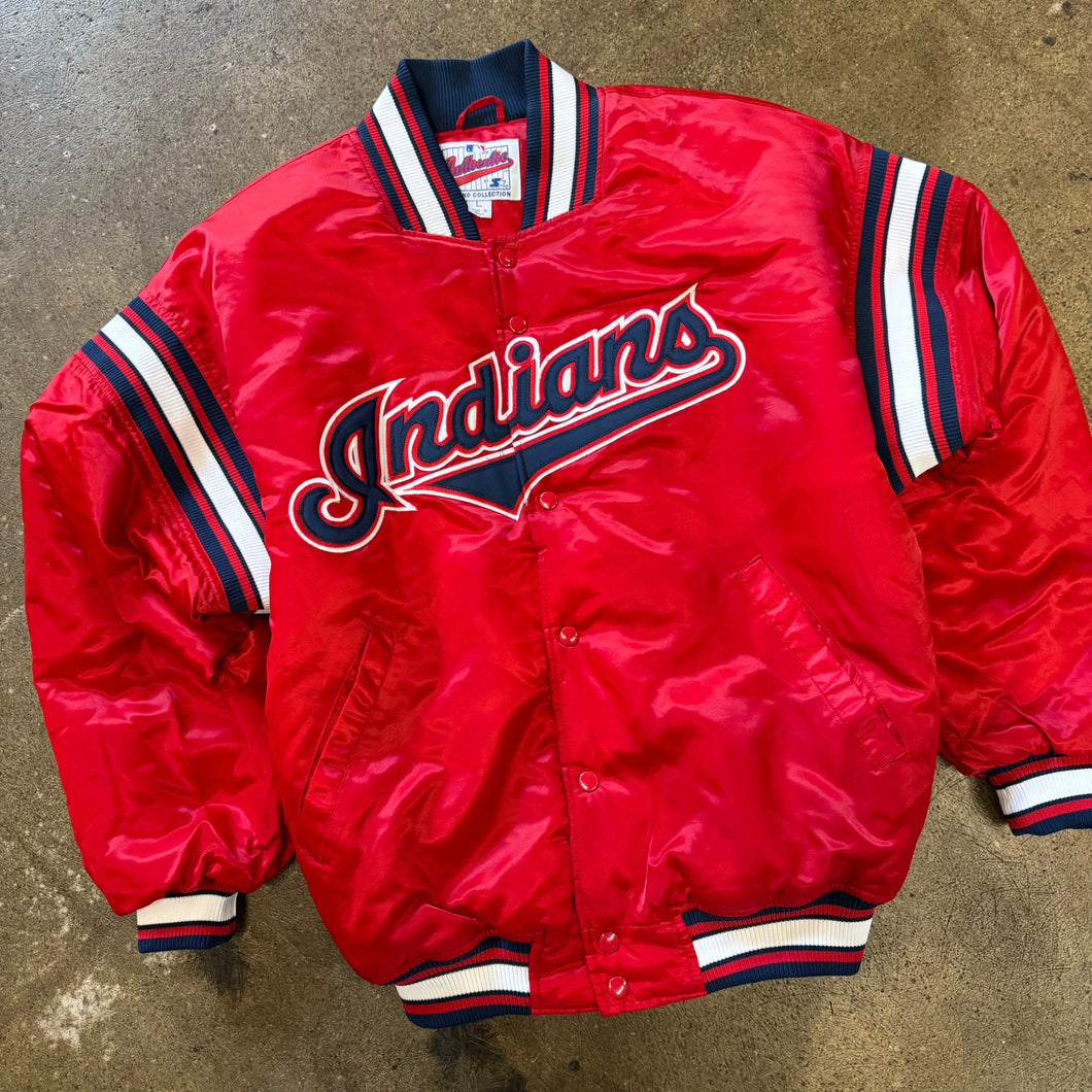 Vintage Cleveland Indians Starter Satin Jacket Size L