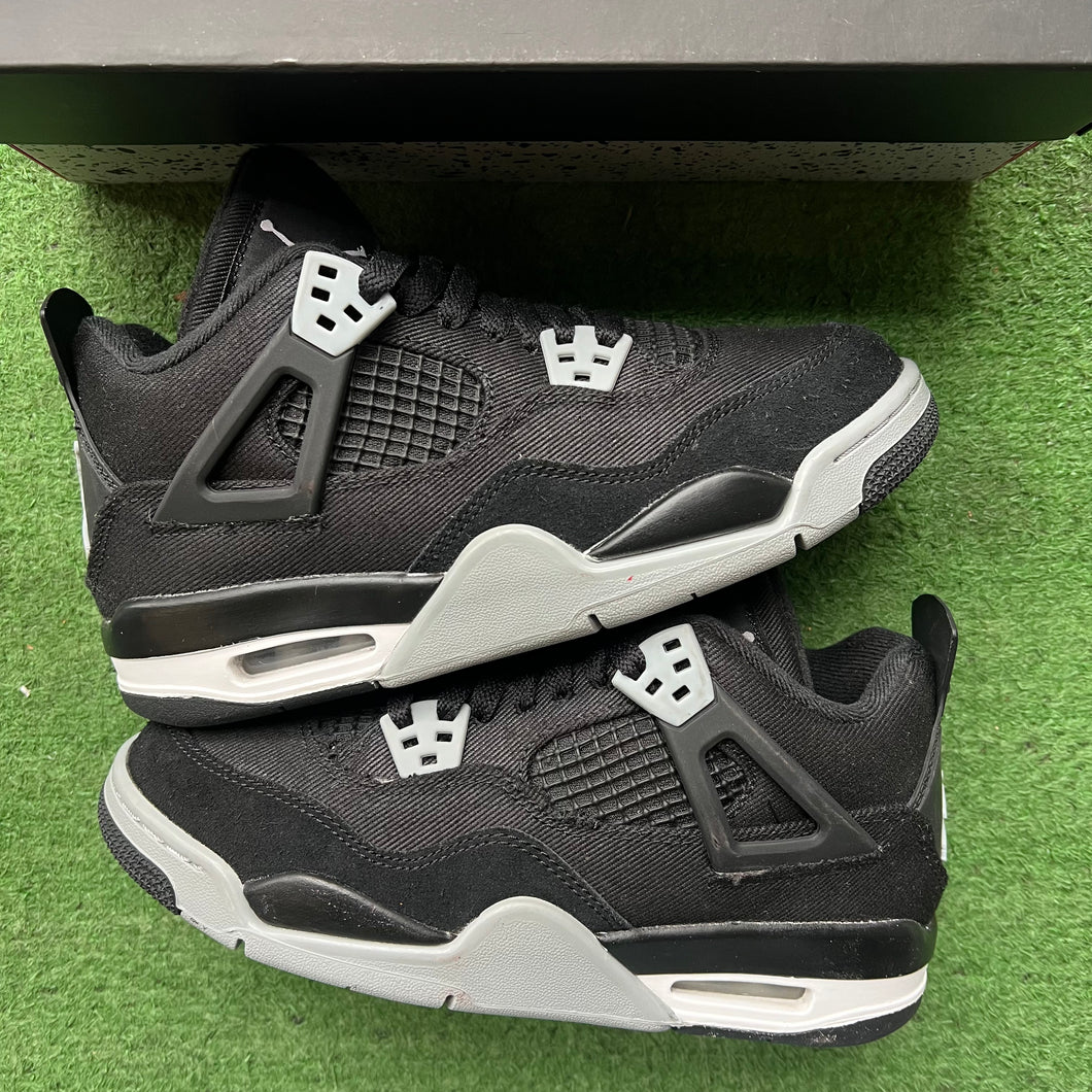 Jordan Black Canvas 4s Size 5Y