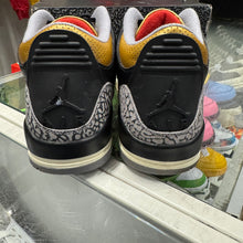 Load image into Gallery viewer, Jordan Black Cement Gold 3s Size 10.5W/9M
