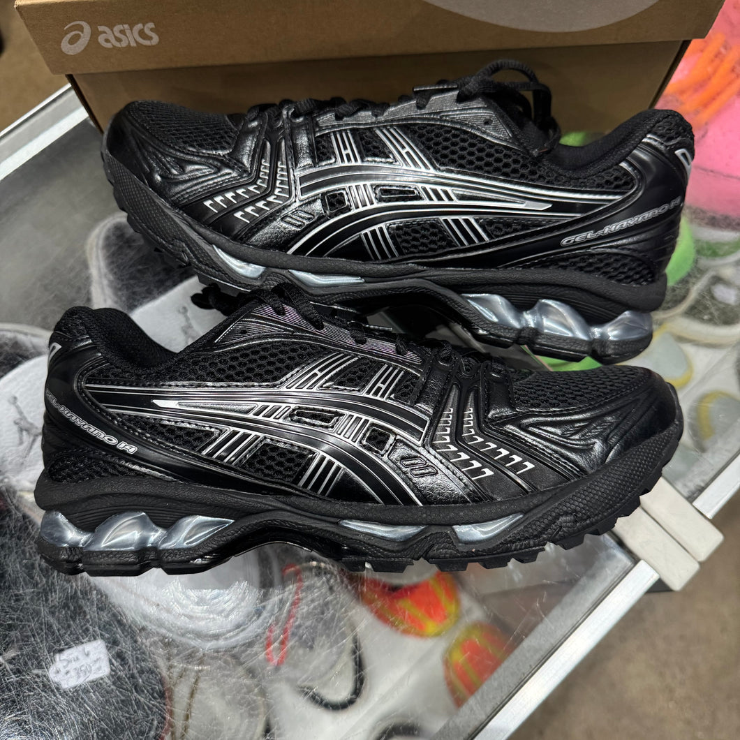 ASICS Black Pure Silver Gel Kayano 14s Size 7.5